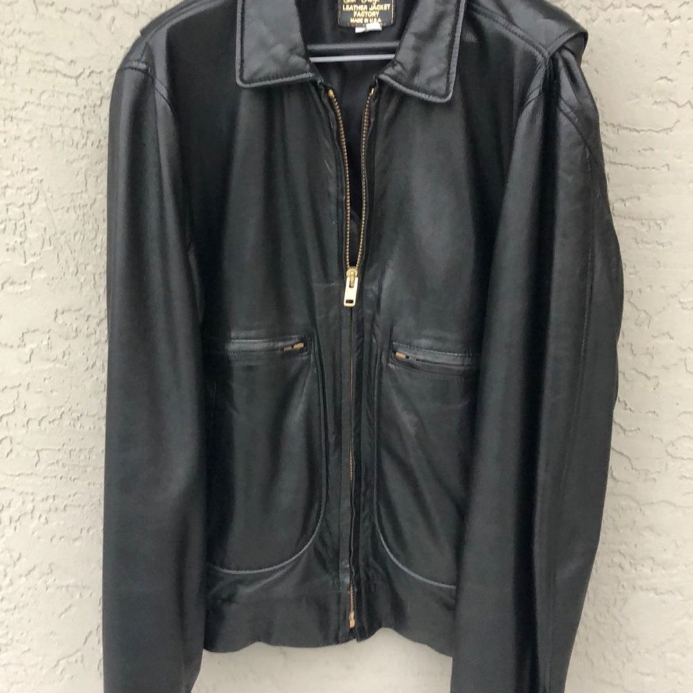 San Diego Leather black bomber jacket - L (46)